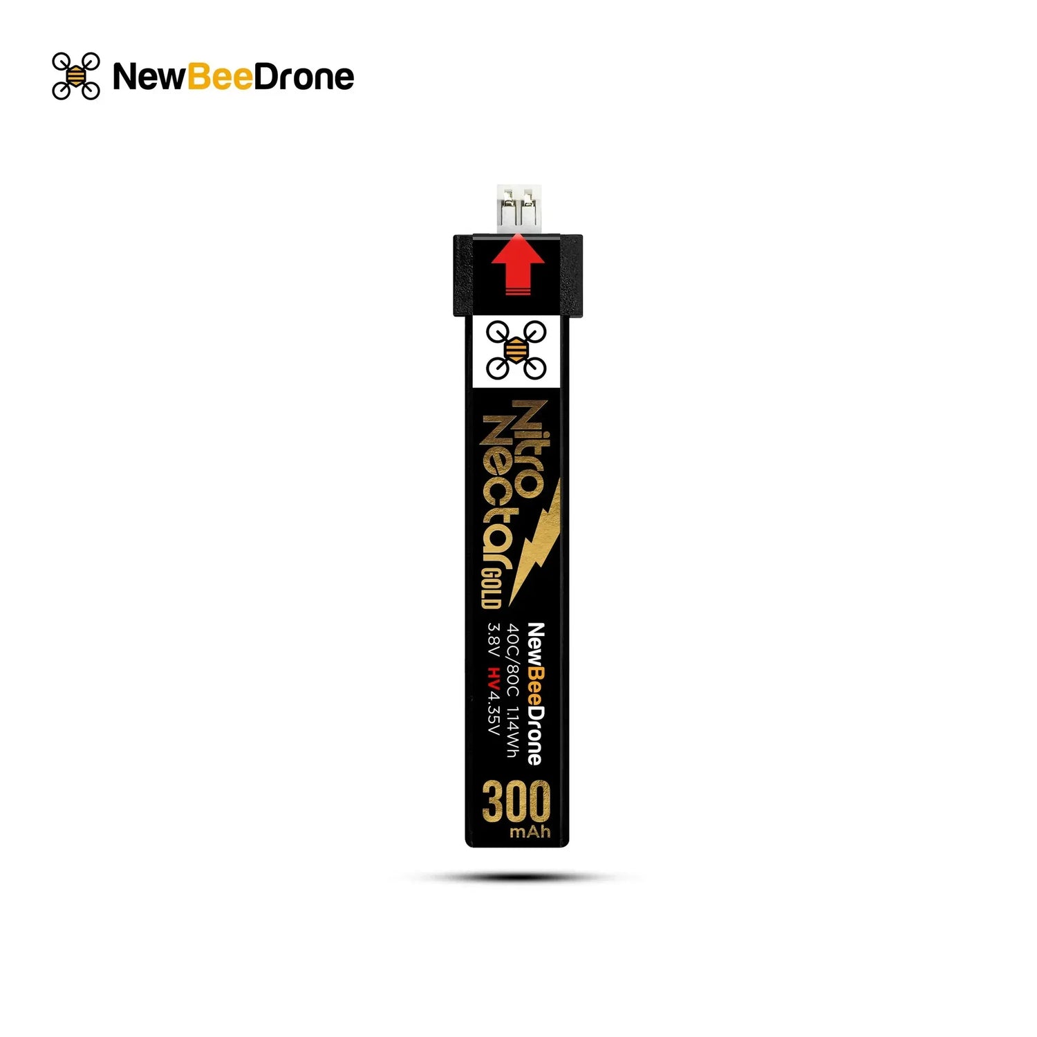 NewBeeDrone Nitro Nectar Gold 300mAh 1S HV LiPo Battery (4-Pack)