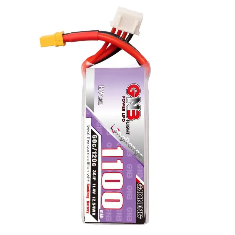 GNB LiHV 3S 11.4V 1100mAh 60C XT30 LiPo Battery LongRange