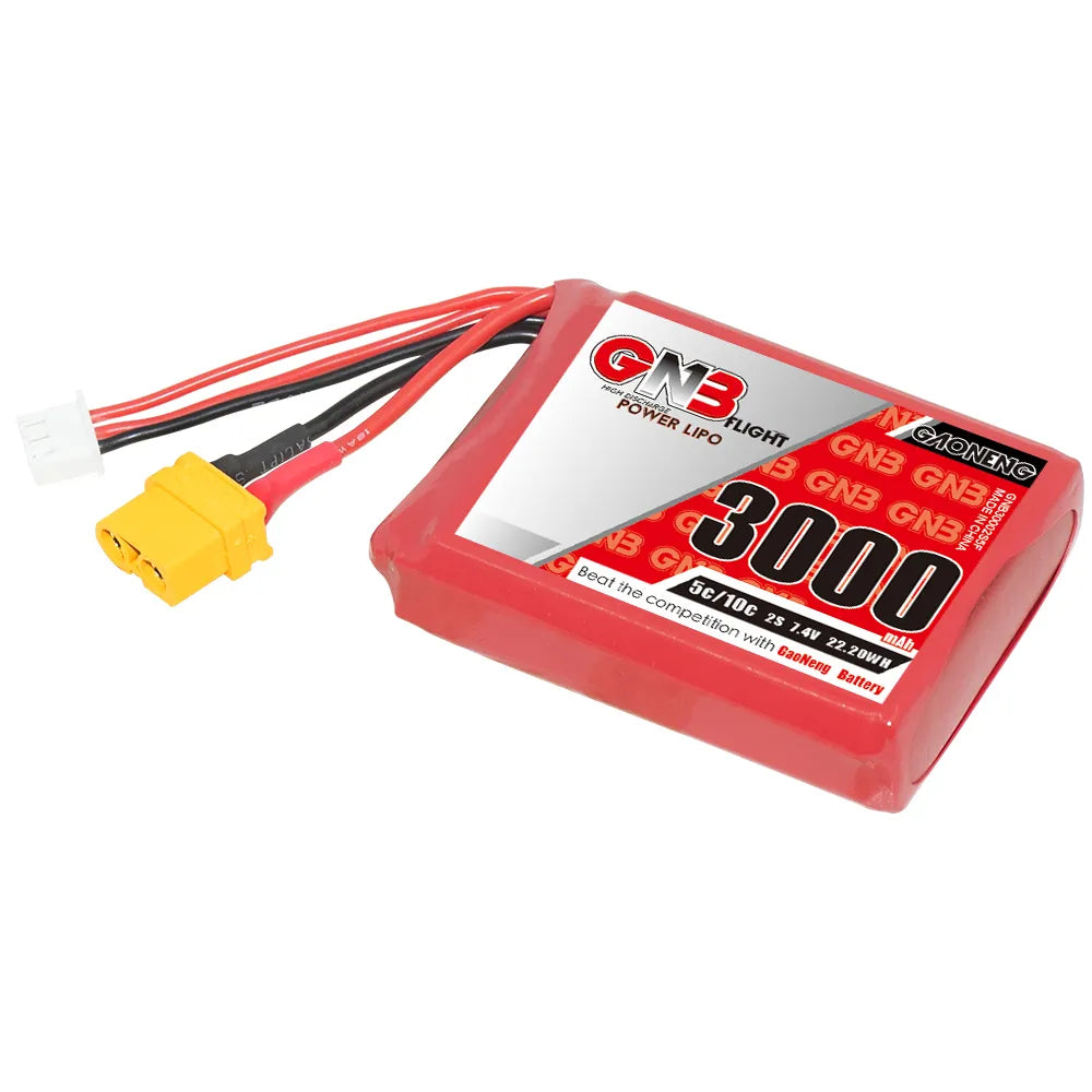 GAONENG GNB 2S 7.4V 3000mAh 5C LiPo Battery XT60 for Radiomaster TX12