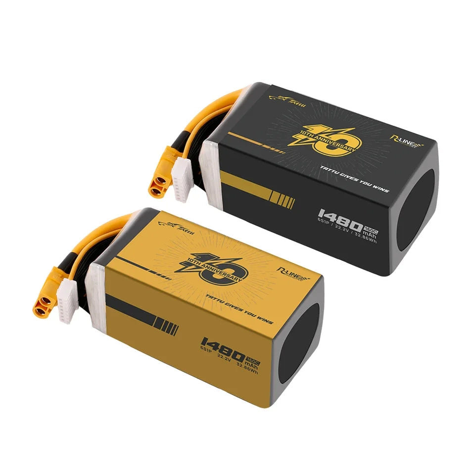 Tattu 1480mAh 6S 160C 22.2V Lipo Battery with XT60 Plug | LE R-Line V6