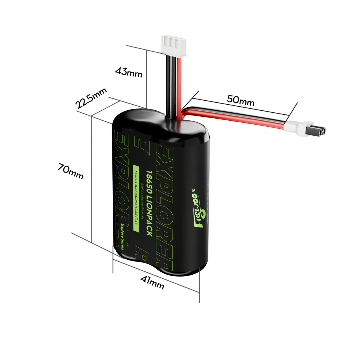 Flywoo Explorer Molicel P30B 18650 2S1P 3000mAh Lion Battery