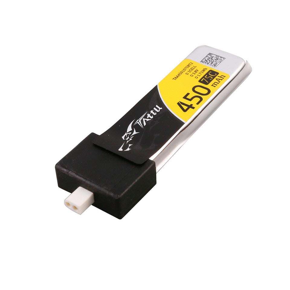 Tattu 450mAh 1S 75C 3.8V High Voltage Lipo Battery Pack with BT 2.0 Plug (5-Pack)
