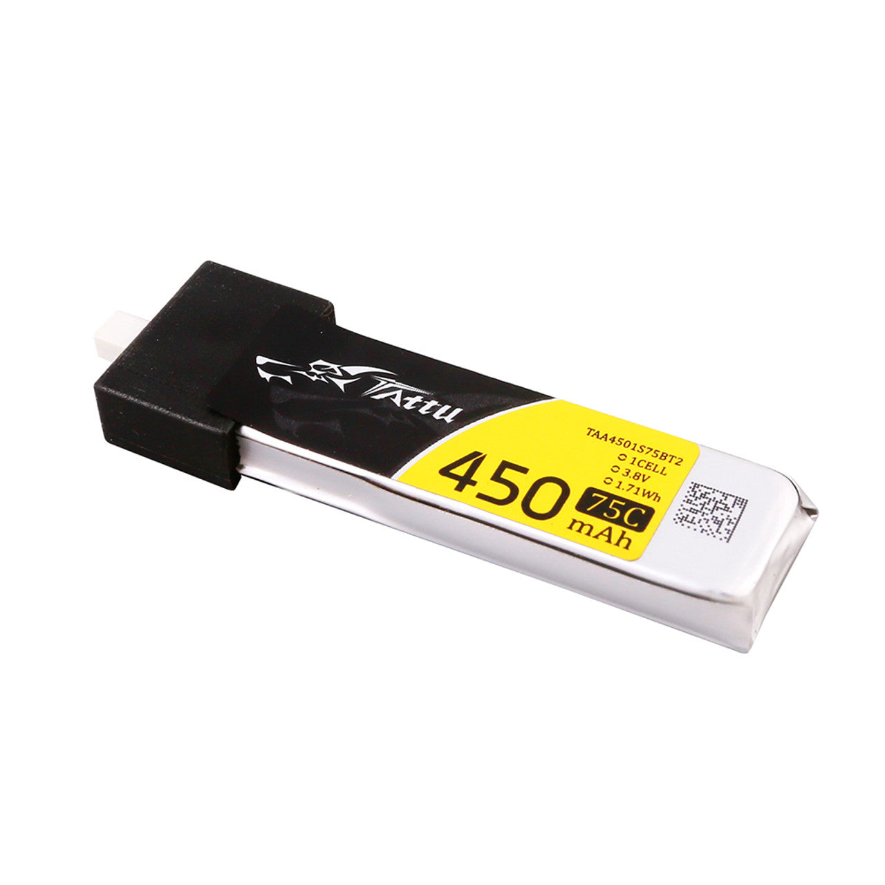 Tattu 450mAh 1S 75C 3.8V High Voltage Lipo Battery Pack with BT 2.0 Plug (5-Pack)