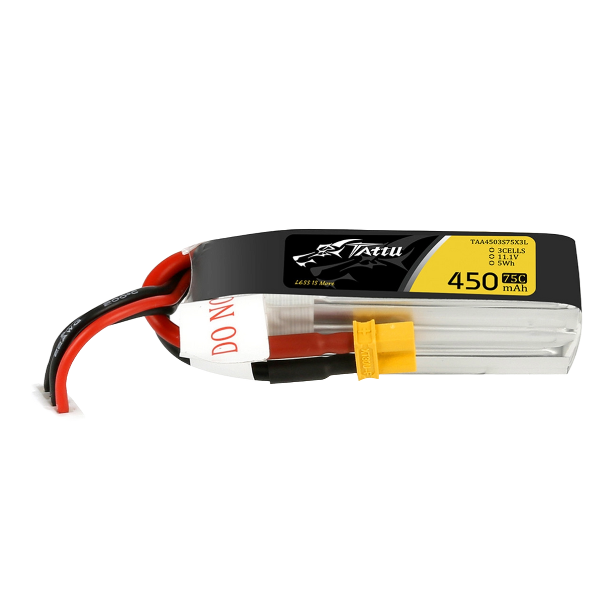 Tattu 450mAh 3S 11.1V 75C Lipo Battery Pack With XT30 Plug - Long Size For H Frame - DroneDynamics.ca