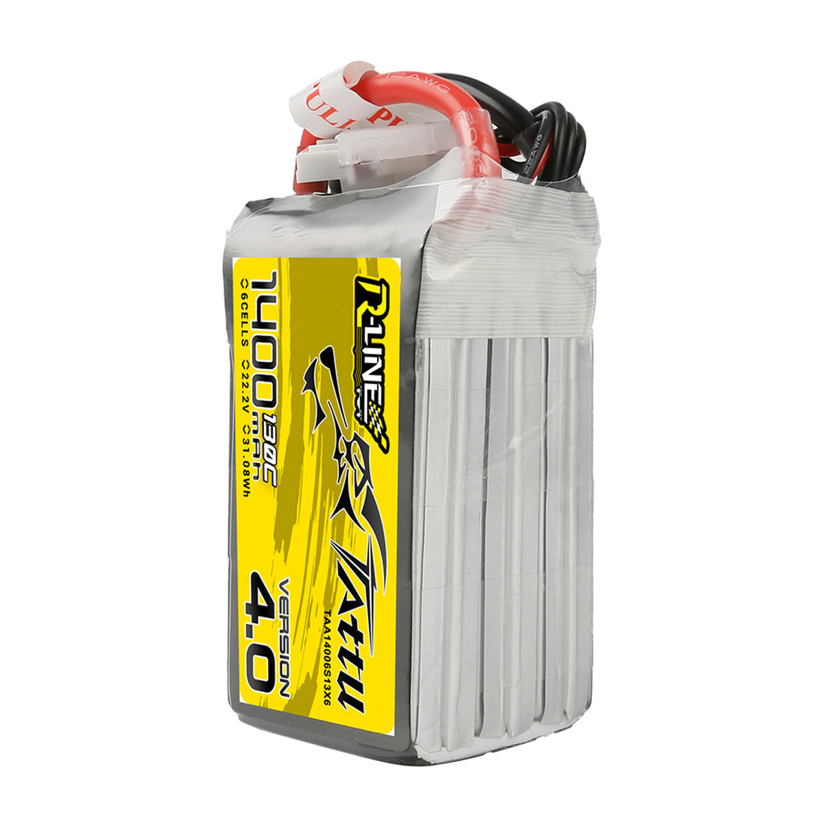 Tattu R-Line Version 4.0 1400mAh 22.2V 130C 6S1P Lipo Battery Pack with XT60 Plug - DroneDynamics.ca