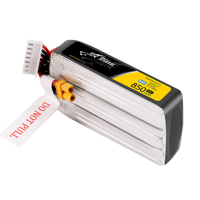 Tattu 850mAh 6S 95C22.8V HV Lipo Battery Long Pack with XT30 Plug