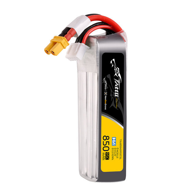 Tattu 850mAh 4S 95C 15.2V HV Lipo Battery Long Pack with XT30 Plug