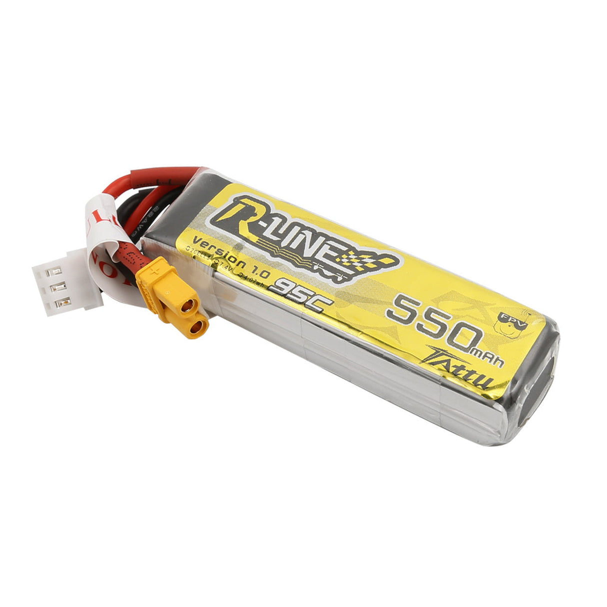 Tattu R-Line 550mAh 7.4V 95C 2S1P Lipo Battery Pack with XT30 Plug - DroneDynamics.ca