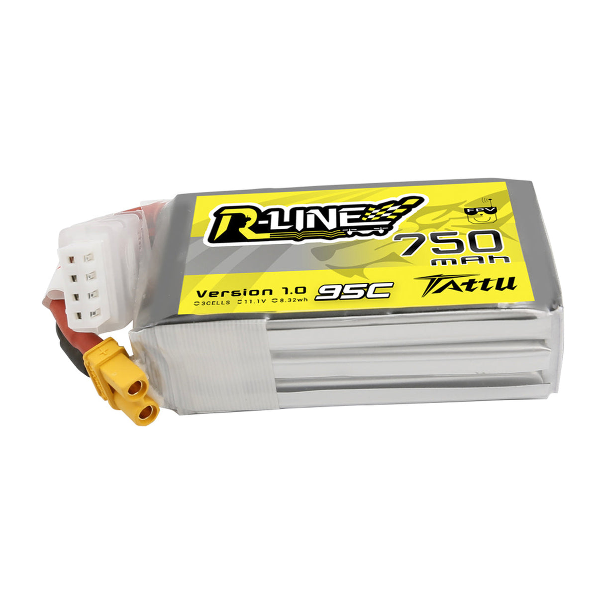 Tattu R-Line 750mAh 11.1V 95C 3S1P Lipo Battery Pack with XT30 Plug - DroneDynamics.ca