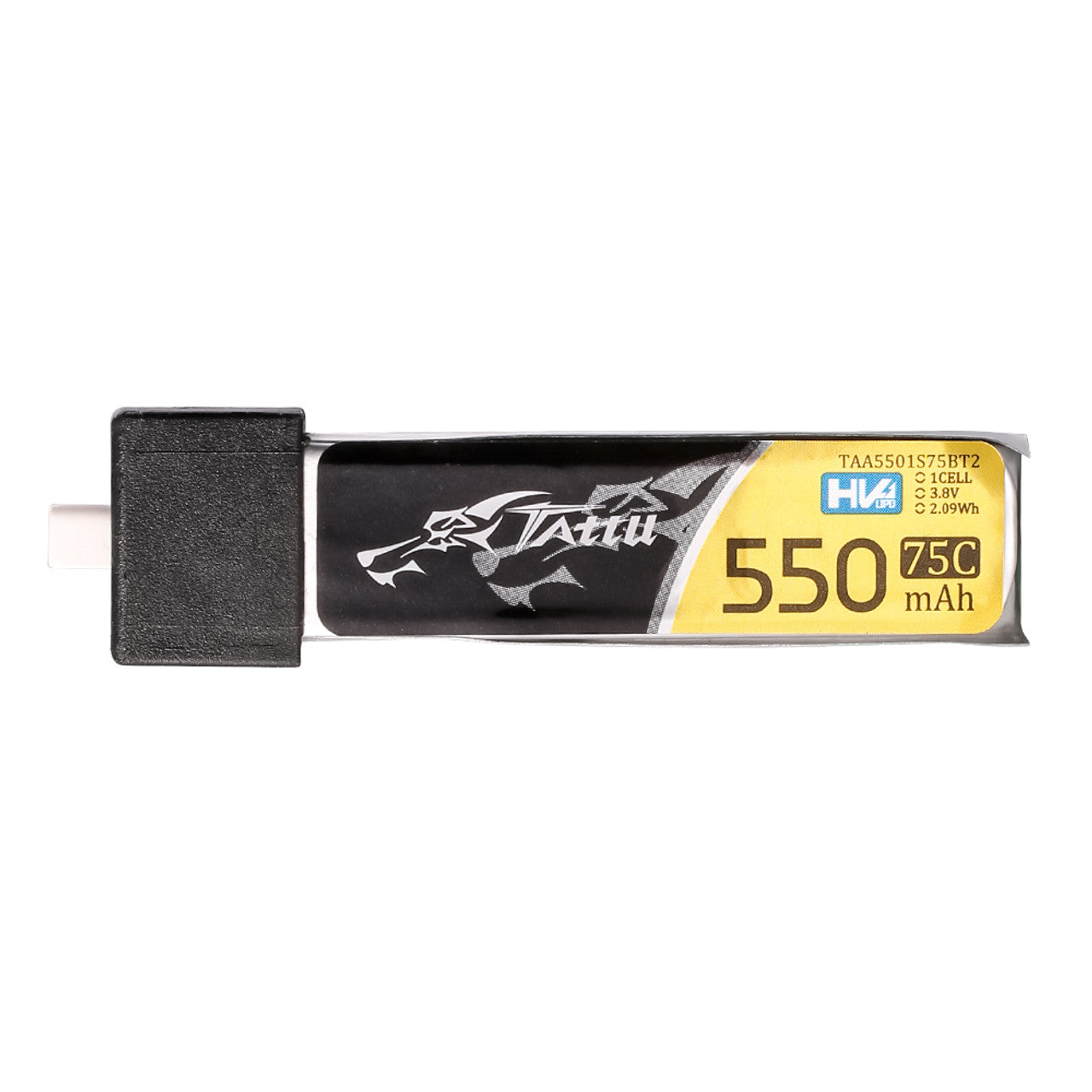 Tattu 1S 550mAh 75C 3.8V HV Lipo Battery Pack with BT 2.0 Plug (5-Pack)