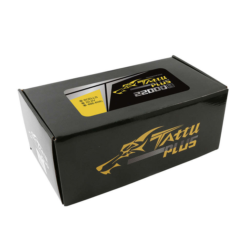 Tattu Plus 6s 22000mAh 25C 22.2V Lipo Smart Battery Pack with AS150+XT150 Plug