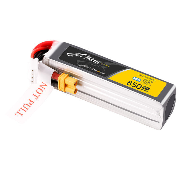 Tattu 850mAh 3S 95C 11.4V HV Lipo Battery Long Pack with XT30 Plug