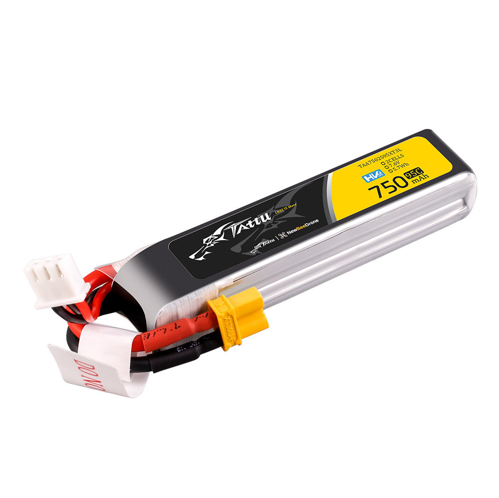 Tattu 750mAh 2S 95C 7.6V R-Line HV Lipo Battery Pack with XT30 Plug
