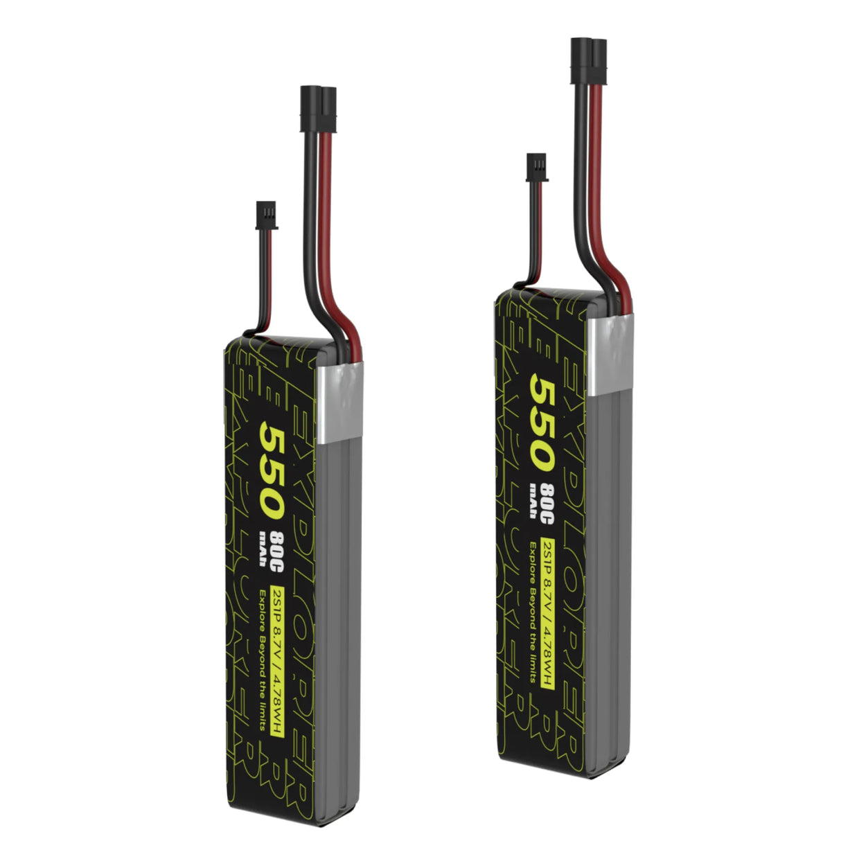 Explorer 550mah HV 2S 80C Lipo Battery for Micro quad XT30 (2-Pack)