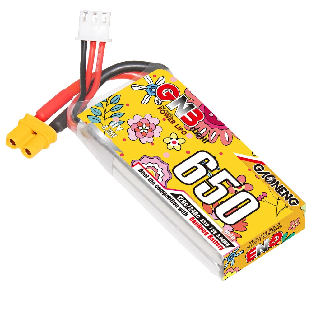 GNB LiHV 2S 7.6V 650mAh 120C XT30 LiPo Battery