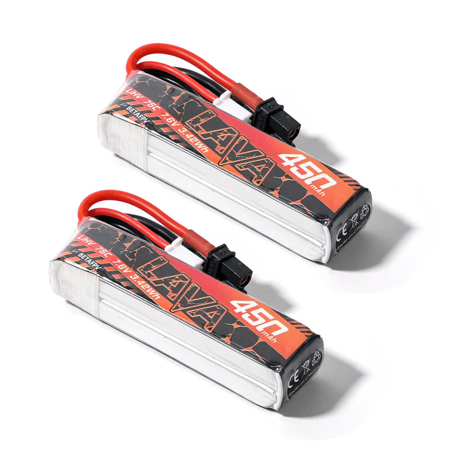 BetaFPV LAVA 2S 450mAh 75C Battery (2-Pack)