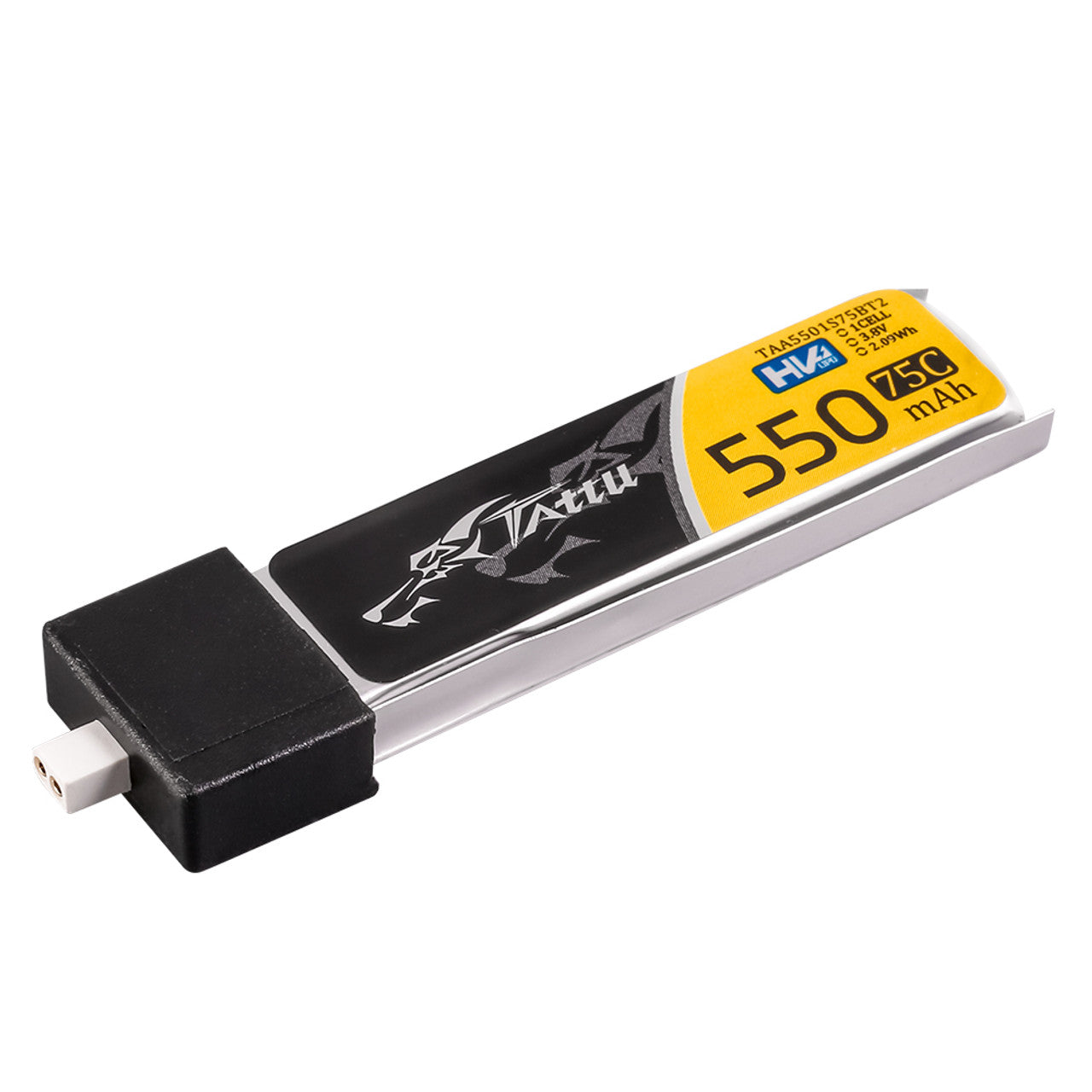 Tattu 1S 550mAh 75C 3.8V HV Lipo Battery Pack with BT 2.0 Plug (5-Pack)