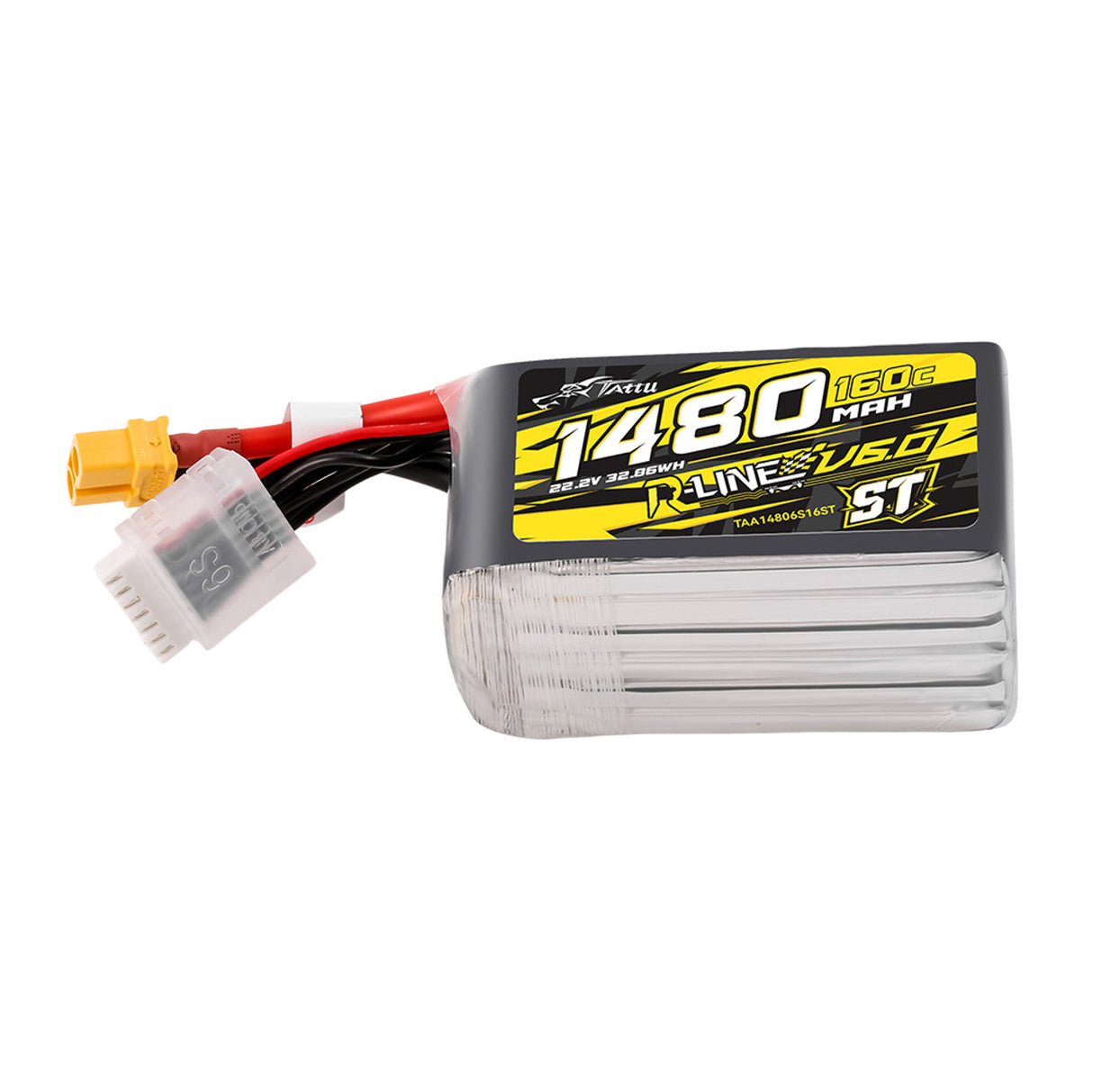 Tattu R-Line Version 6.0 1480mAh 160C 6S 22.2V ST Lipo Battery Pack with XT60 Plug