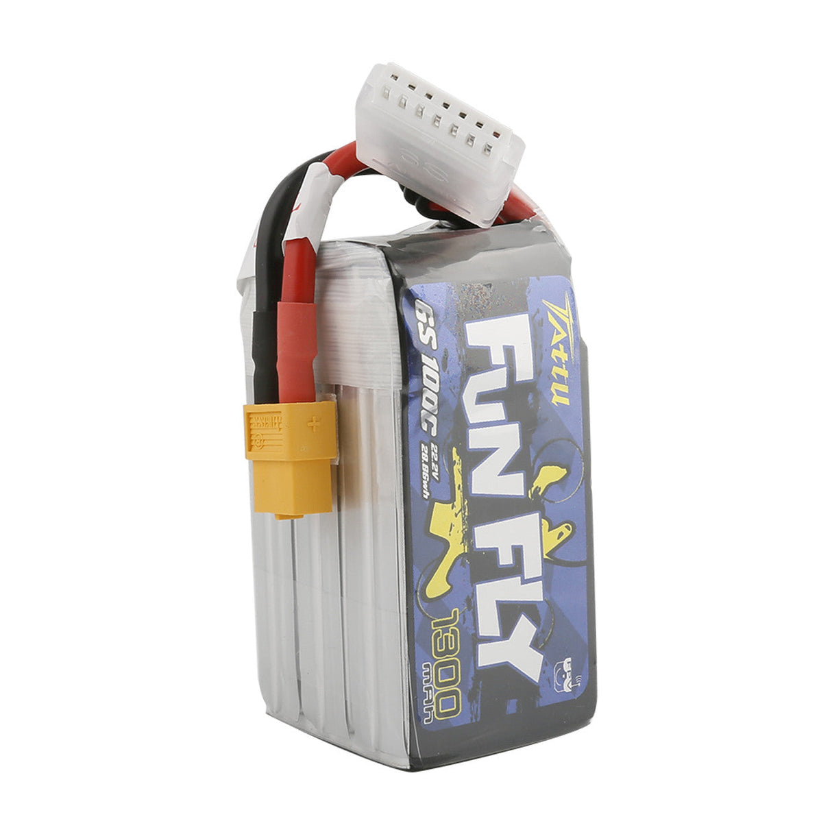 Tattu 1300mAh 6S 100C 22.2V FunFly lipo battery pack with XT60 Plug