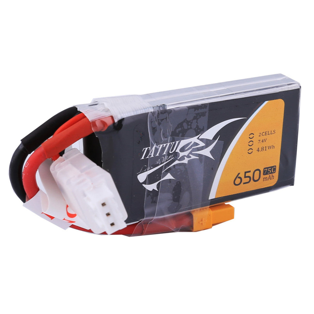 Batterie Lipo Tattu 650mAh 2S 75C 7.4V avec prise XT30