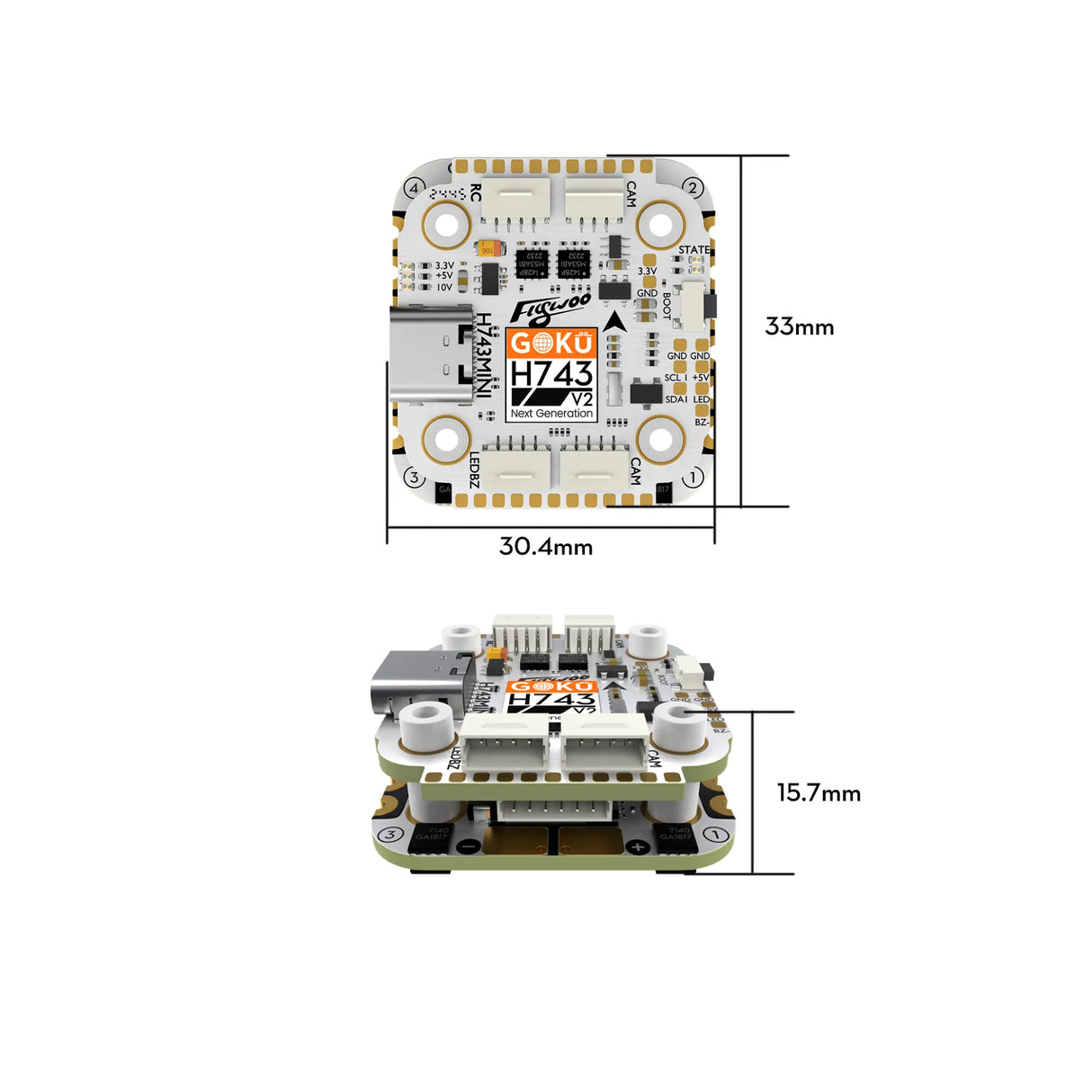 Flywoo GOKU H743 PRO Mini 45A 32Bit 128K 20*20 Stack P&P O4/O4 Pro
