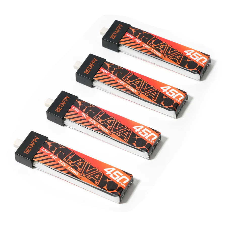 BetaFPV LAVA 1S 450mAh 75C Battery (4-Pack)