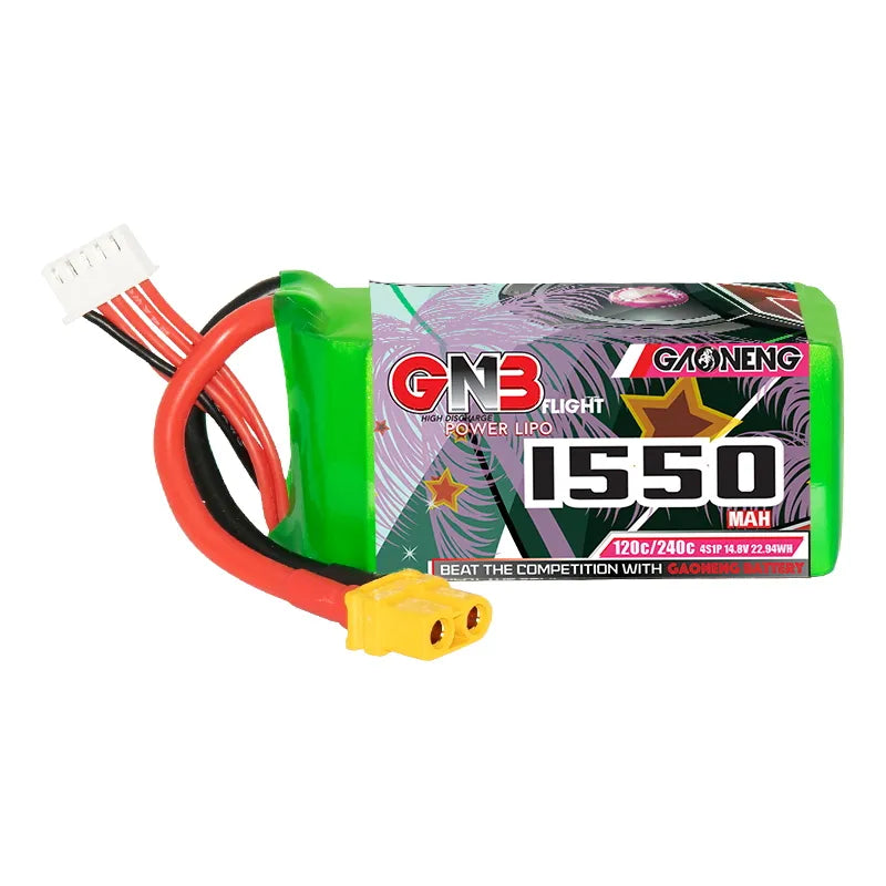 GNB 4S 14.8V 1550mAh 120C XT60 LiPo Battery