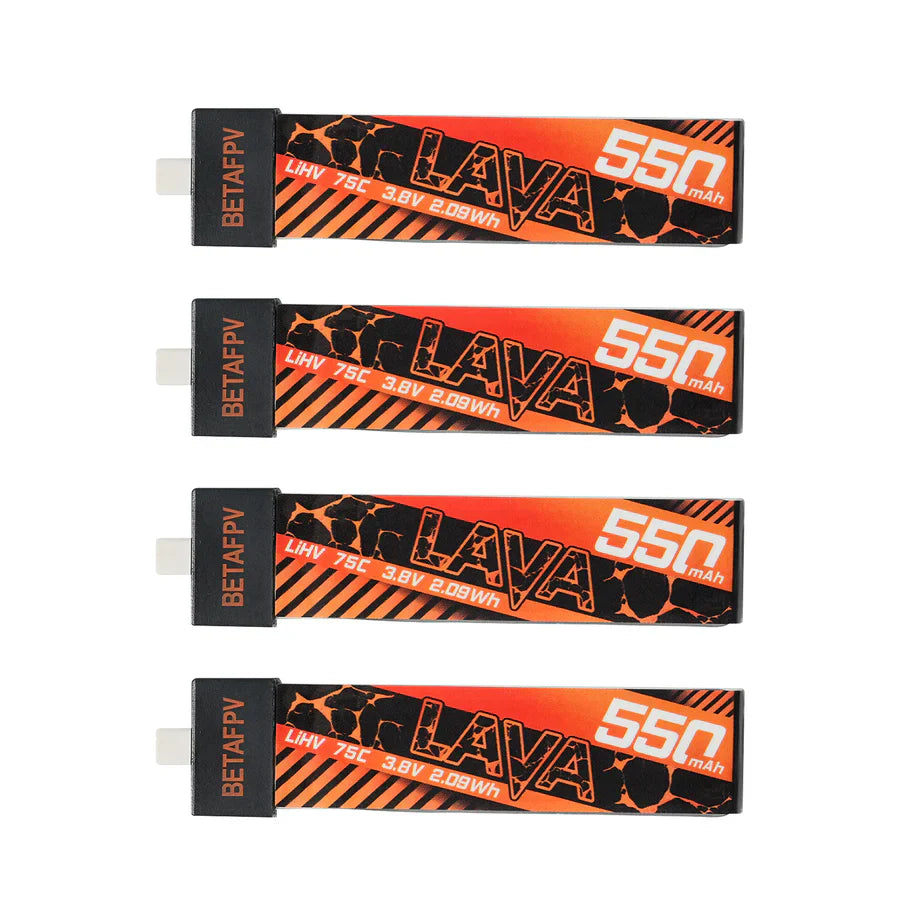 BetaFPV LAVA 1S 550mAh 75C Battery (4-Pack)