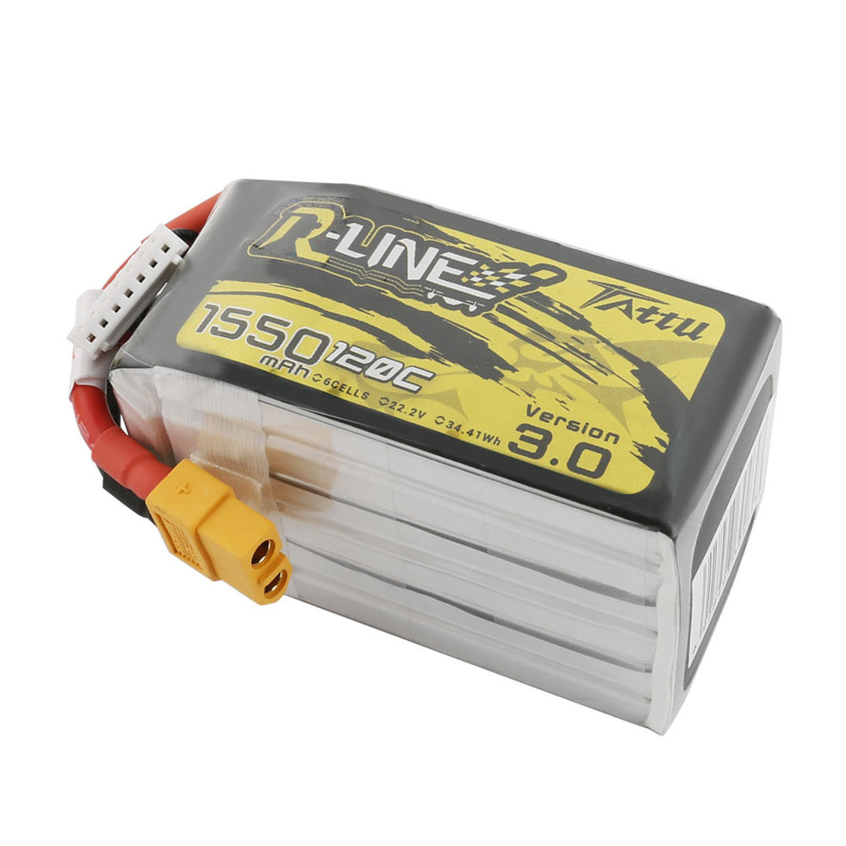 Tattu R-Line Version 3.0 1550mAh 22.2V 120C 6S1P Lipo Battery Pack with XT60 Plug - DroneDynamics.ca