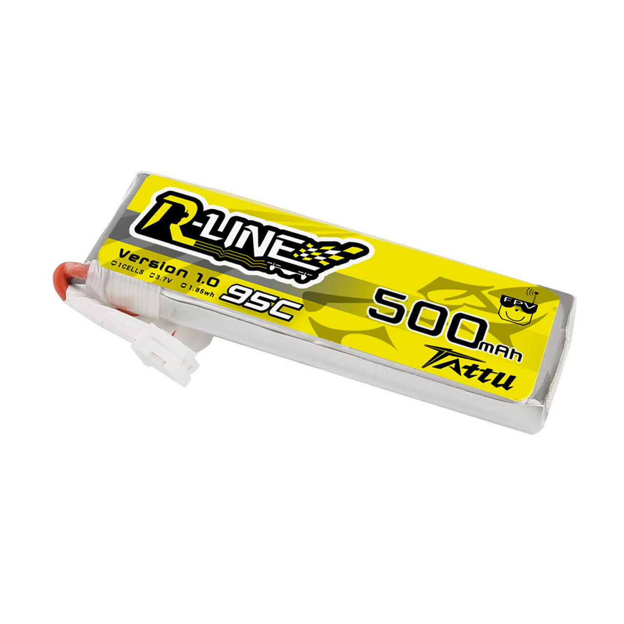 Tattu 500mAh 3.7V 95C 1S1P Lipo Battery Pack with JST-PHR Plug - DroneDynamics.ca