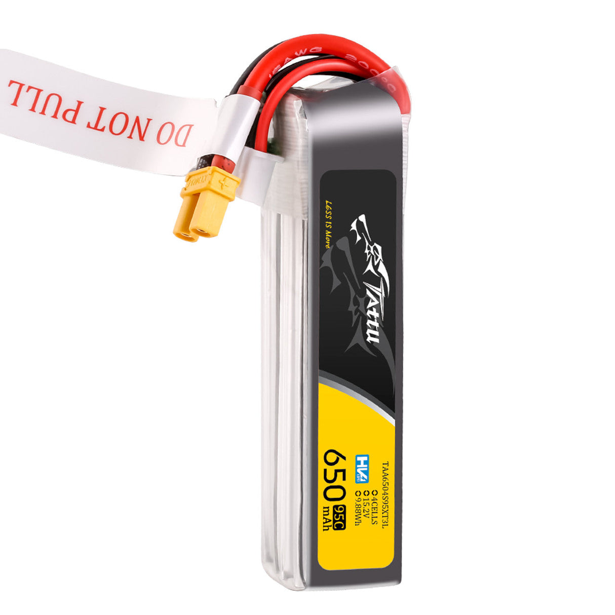 Tattu 650mAh 4S 15.2V 95C Lipo Battery Long Pack with XT30 Plug
