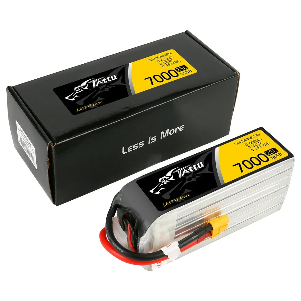 Tattu 7000mAh 6S 25C 22.2V Lipo Battery XT60 Plug