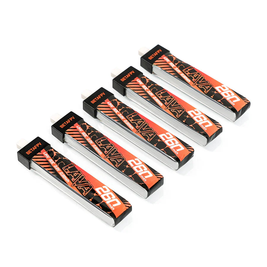 BetaFPV LAVA 1S 260mAh 80C Battery (5-Pack)