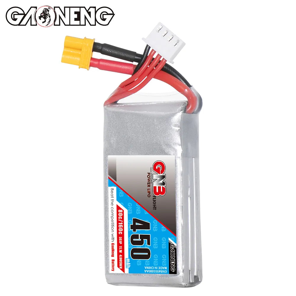 GNB 3S 11.1V 450mAh 80C XT30 LiPo Battery