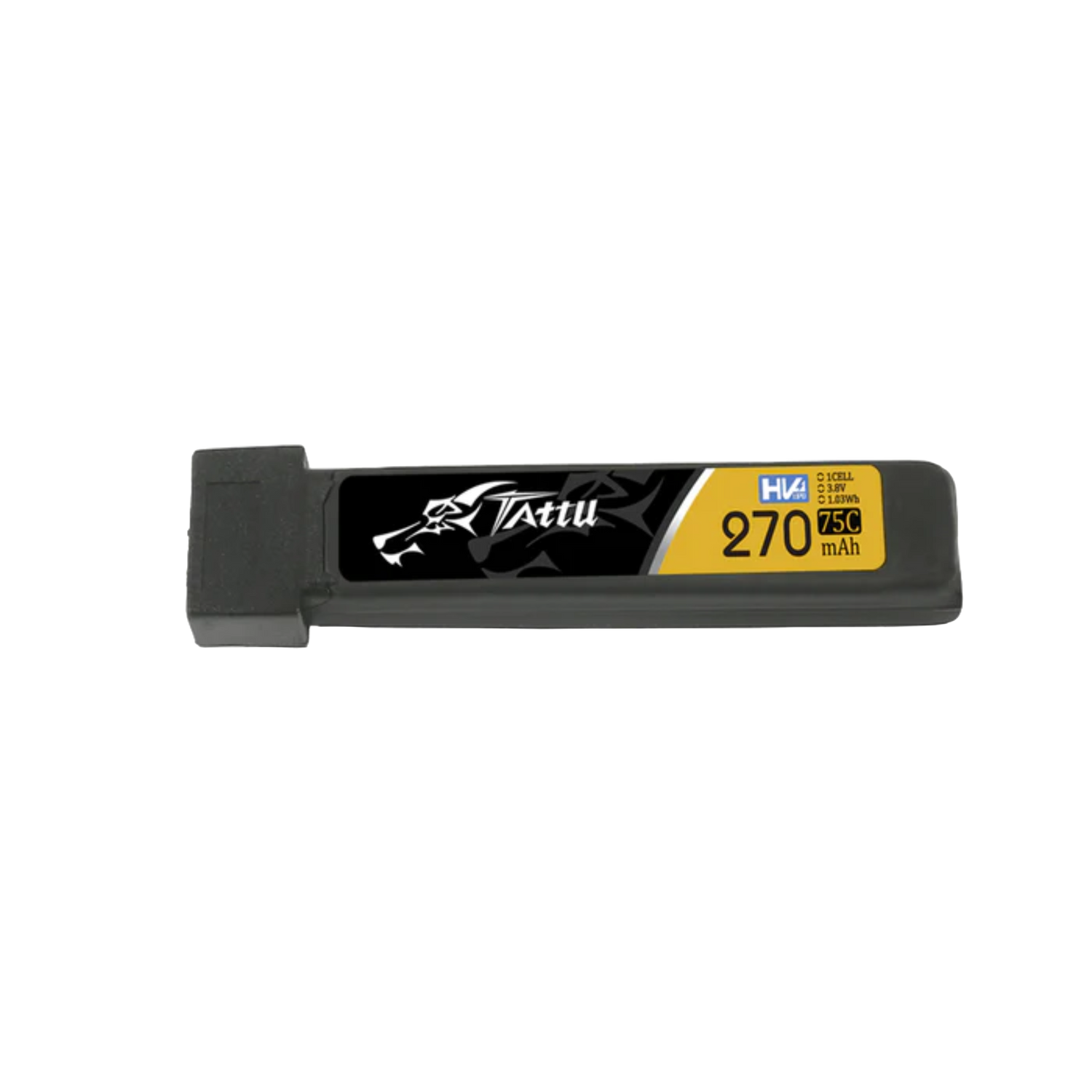 Tattu 270mAh 3.8V High Voltage 75C 1S1P Lipo Battery Pack with JST-PHR 2.0 Plug (5pcs) - DroneDynamics.ca