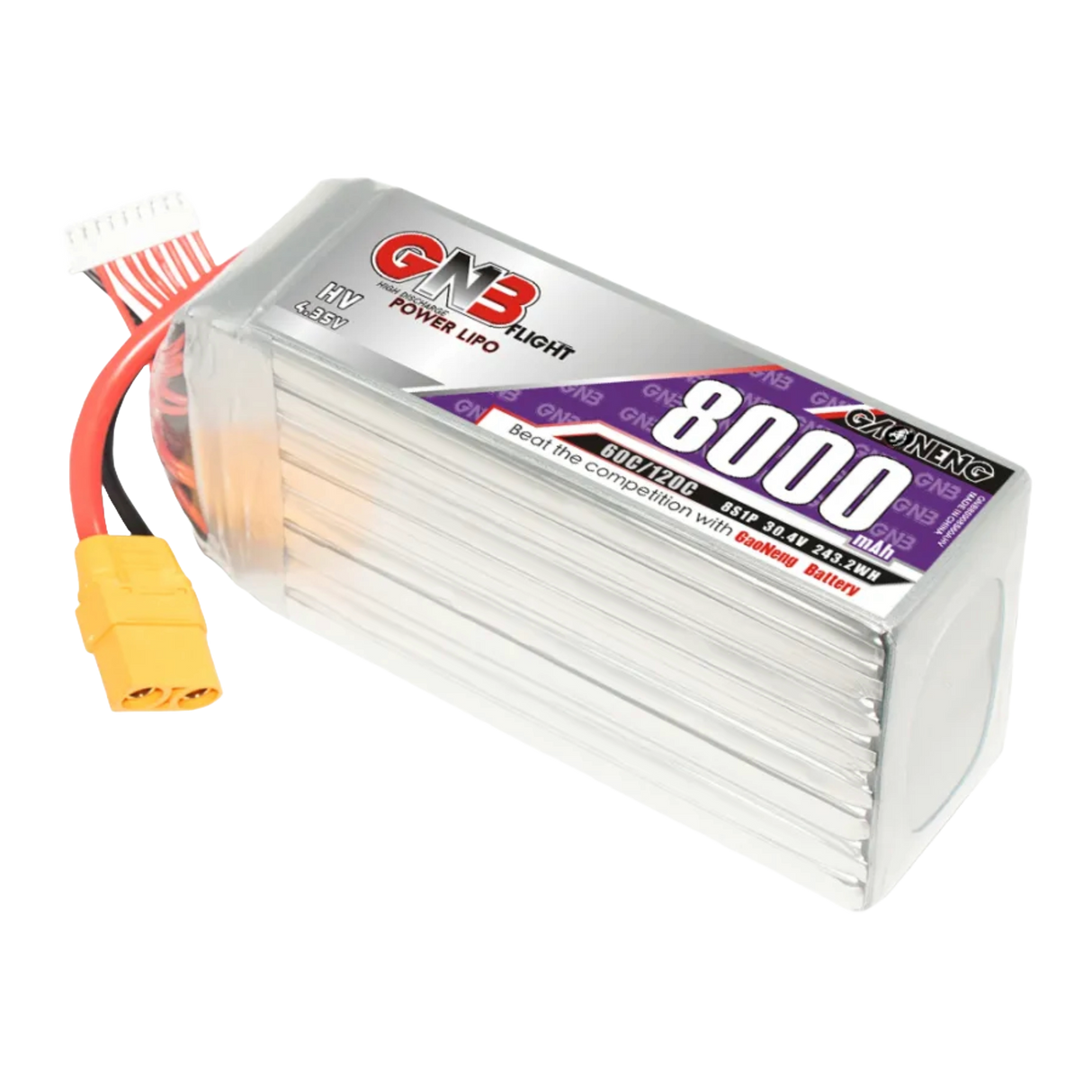 GNB HV 8S 30.4V 8000mAh 60C XT90 LiPo Battery - DroneDynamics.ca