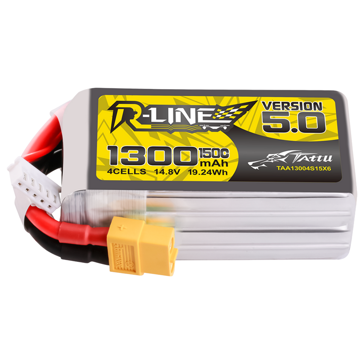 Tattu R-Line Version 5.0 1300mAh 4S 14.8V 150C Lipo Battery Pack With XT60 Plug - DroneDynamics.ca