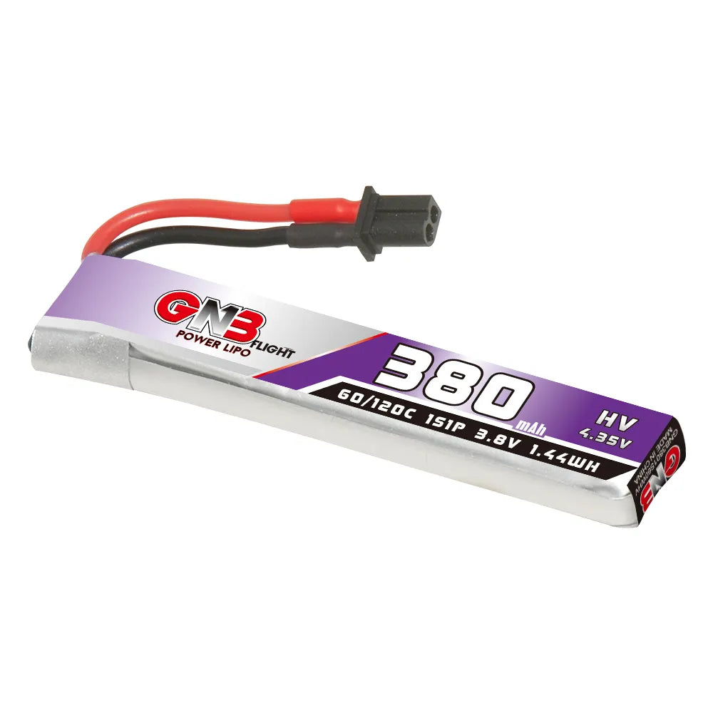 GNB LiHV 1S 3.8V 380mAh 60C A30 Cabled LiPo Battery