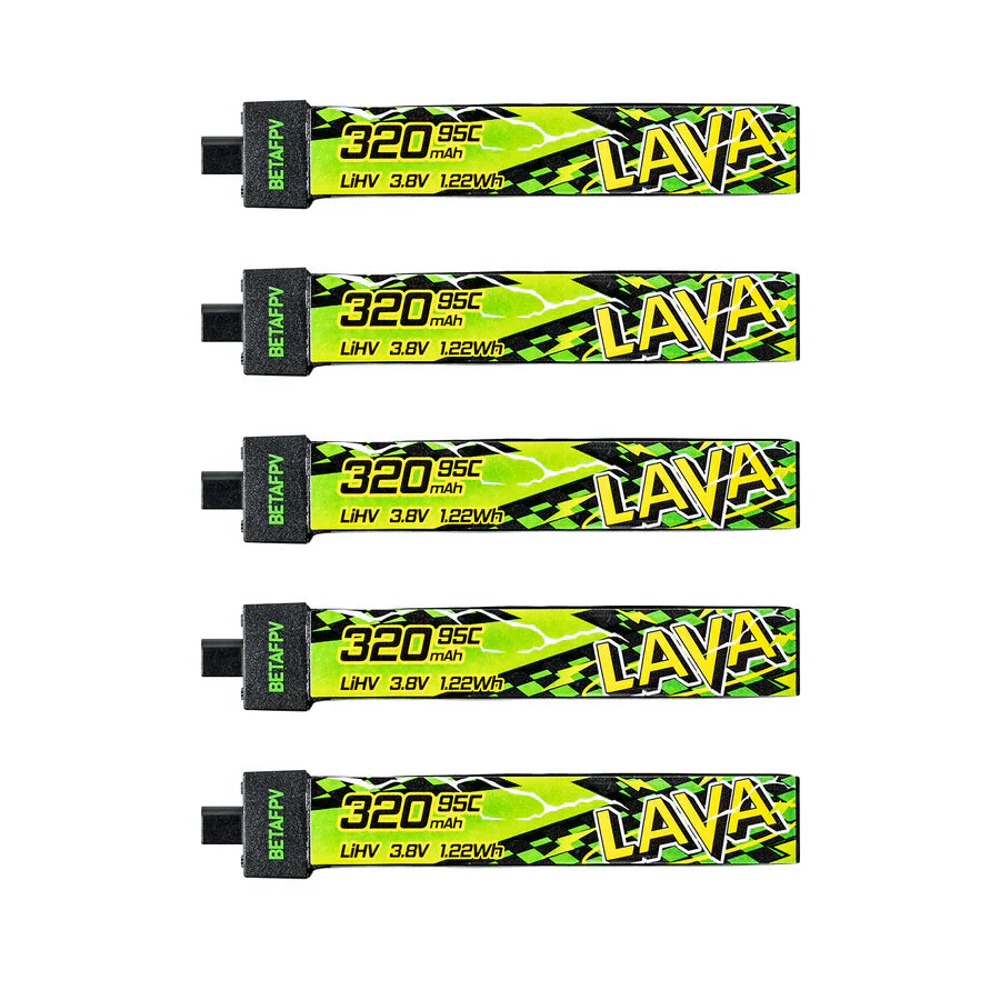BetaFPV Lava II 320mAh 1s Batteries (5-Pack)