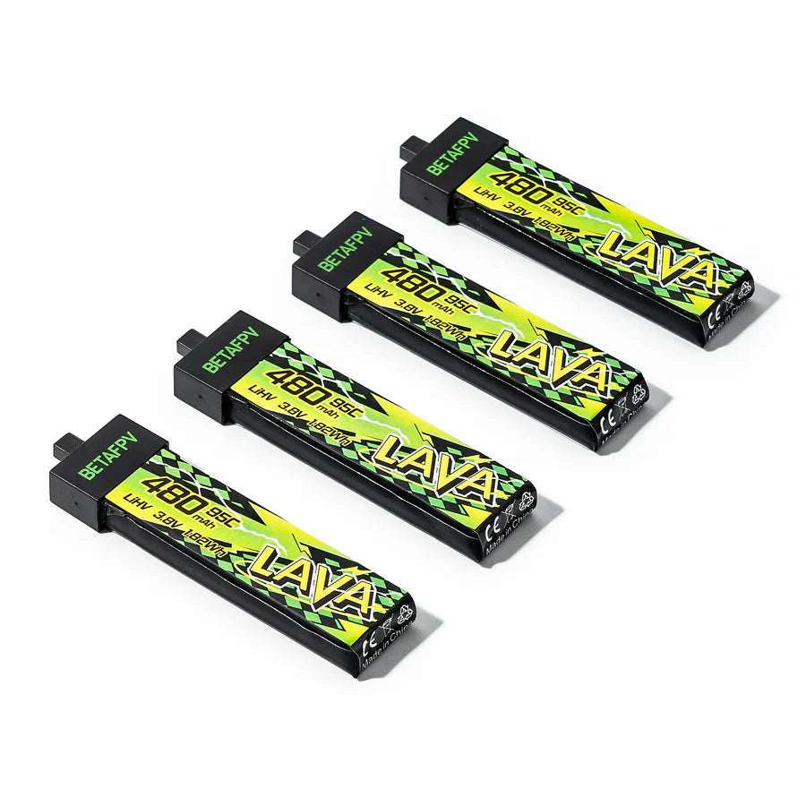 BetaFPV Lava II 480mah 1s Batteries (4-Pack)