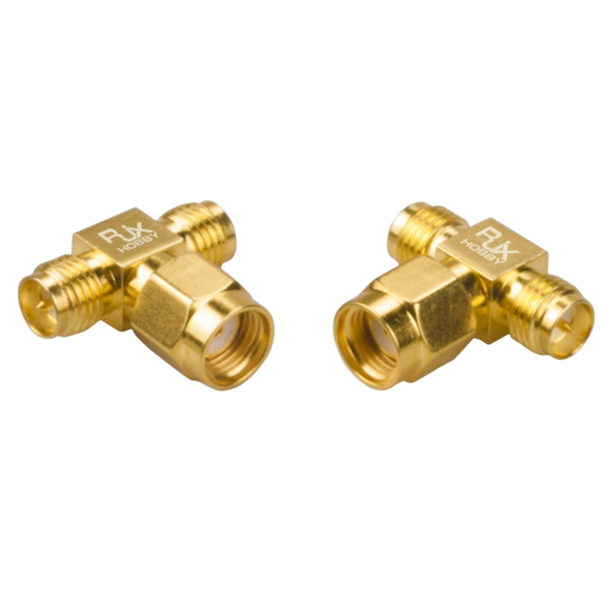 PRSMA Male Plug to Dual RPSMA Female Triple T RF Adapter Connector 3 Way