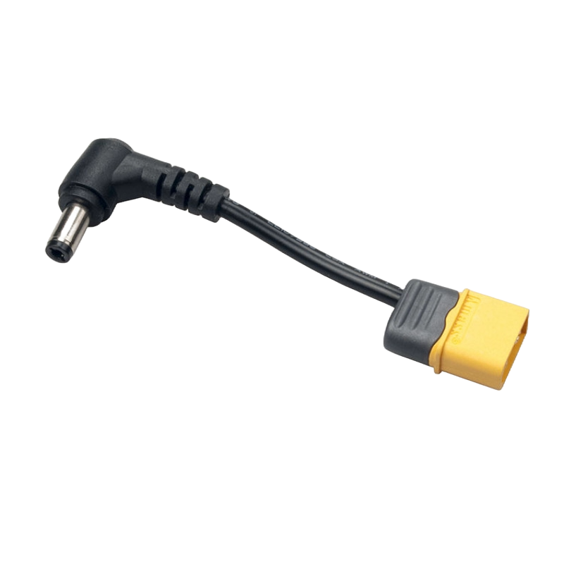 XT60 Male Plug DC 5.5mm x 2.5mm Male Adapter (4cm) - DroneDynamics.ca