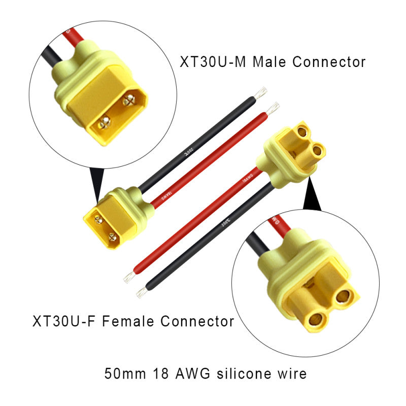 RJXHOBBY XT30U Female Male Connector (5-Pairs)