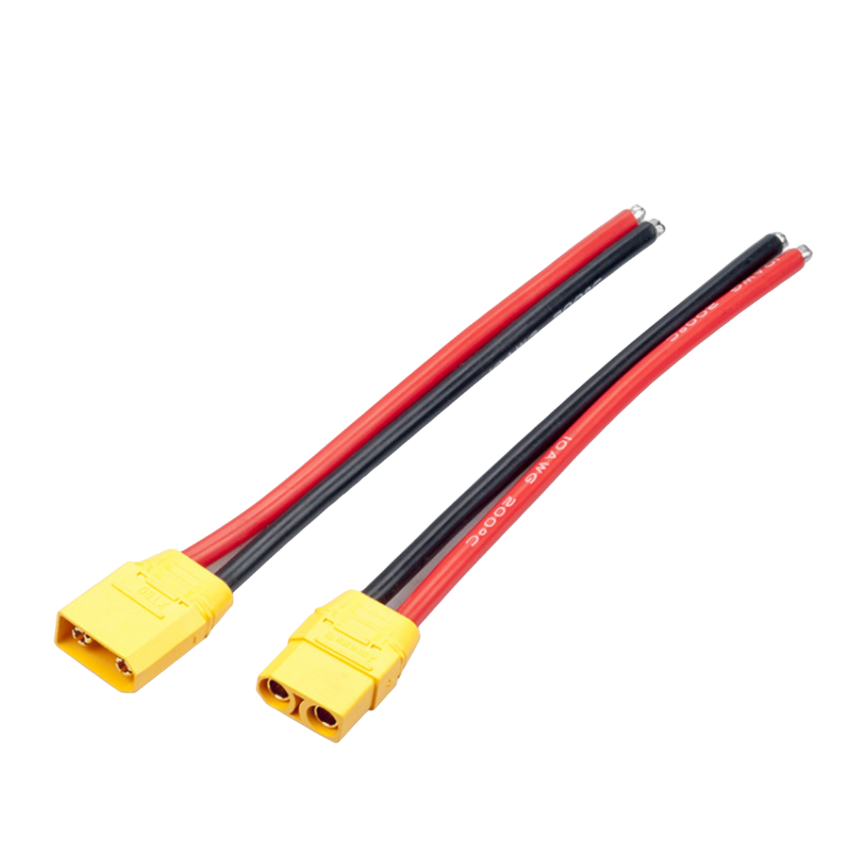 XT90 Plug Male/Female Connector with 150mm 10AWG Wire (1-Pair) - DroneDynamics.ca