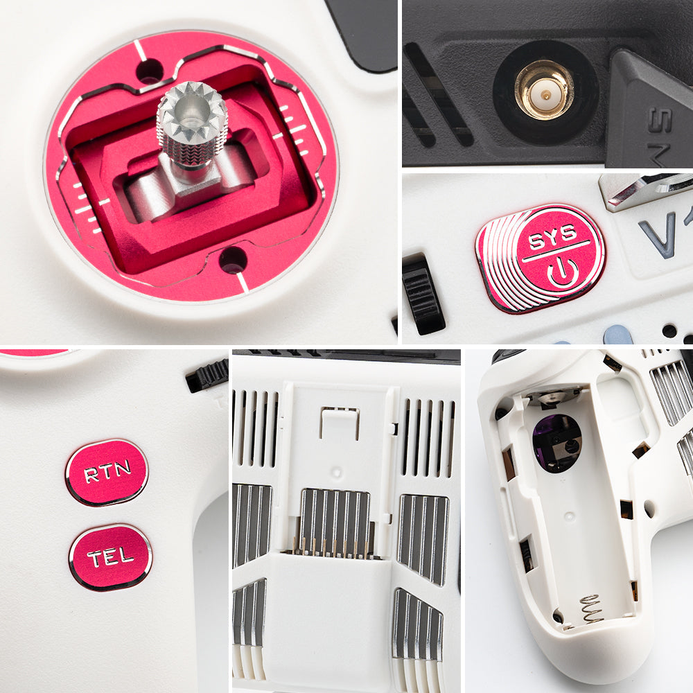 HelloRadio V12 CNC Max M2 Radio White Red (ELRS 2.4G)