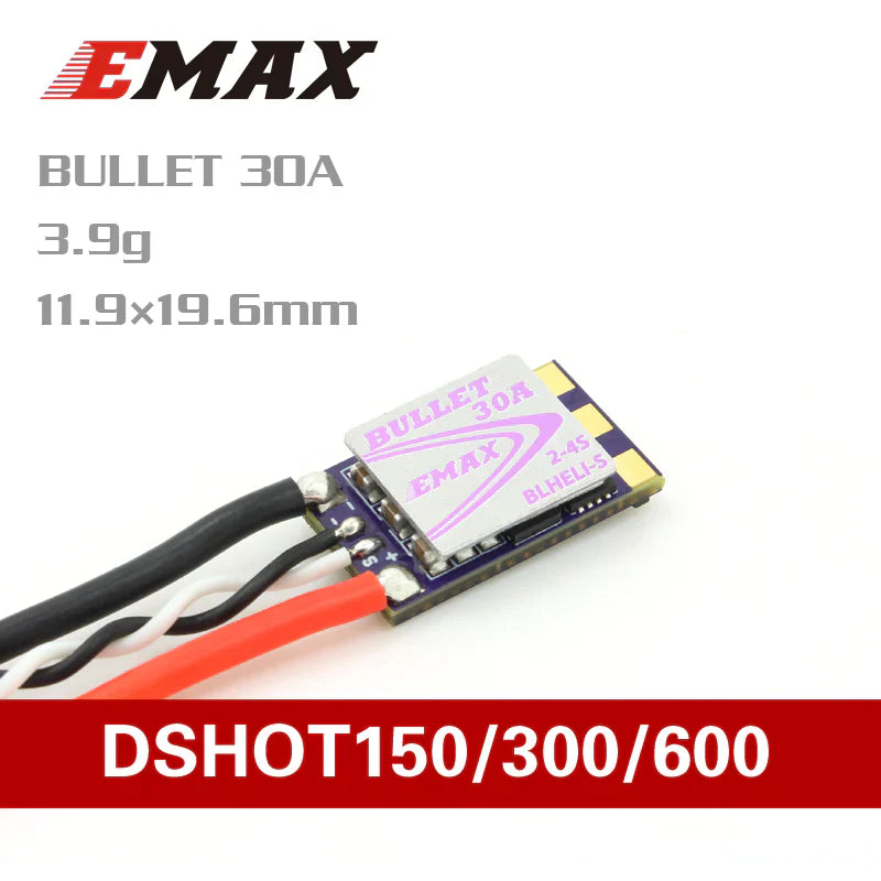 EMAX D-SHOT Bullet Series 30A 2-4S BLHELI_S ESC 3.9g Support Onshot42 Multishot