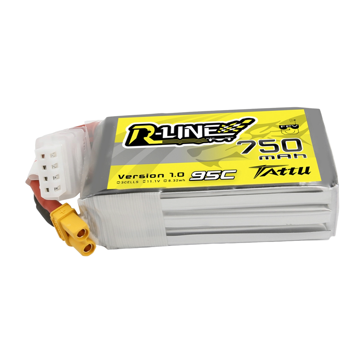 Tattu R-Line 750mAh 11.1V 95C 3S1P Lipo Battery Pack with XT30 Plug - DroneDynamics.ca