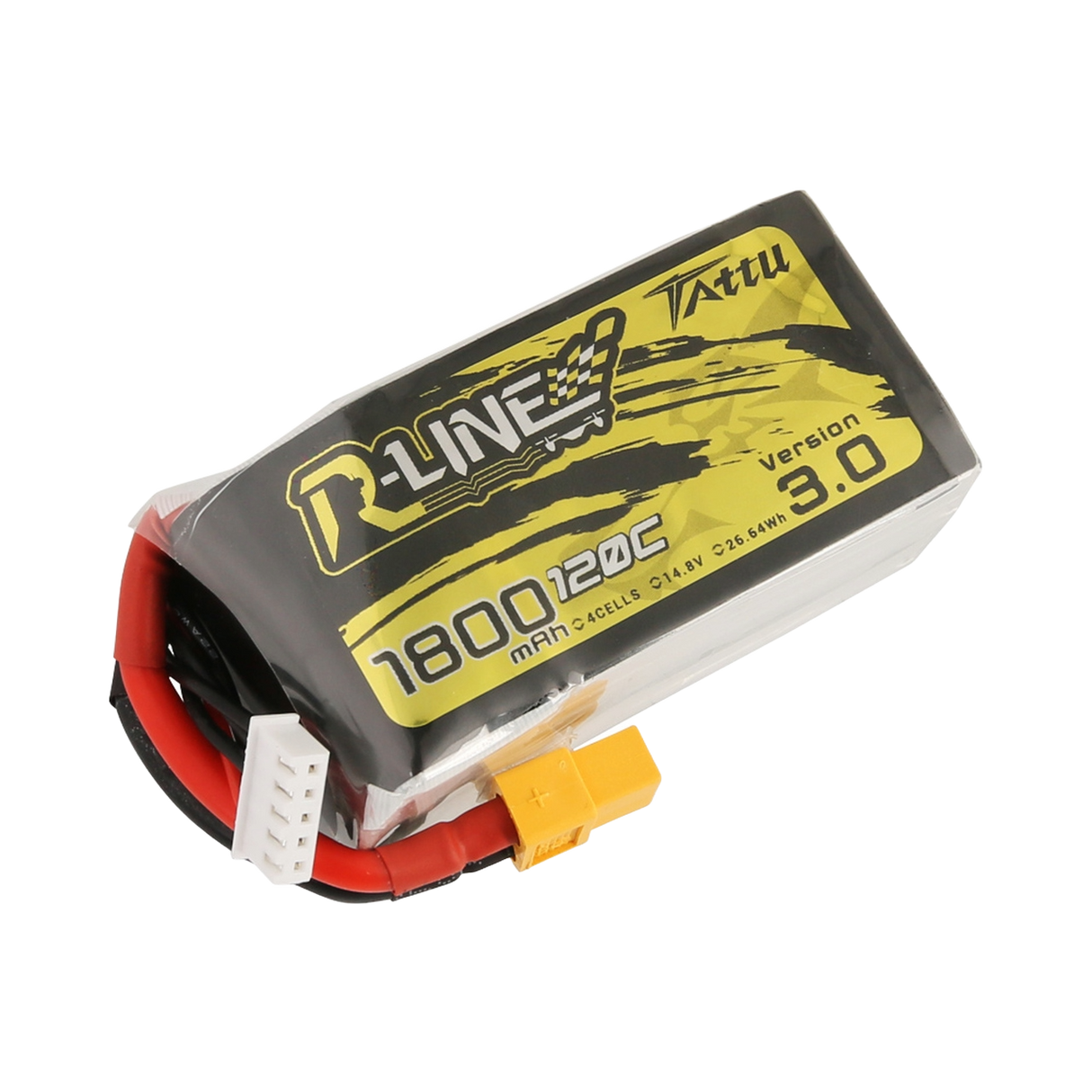Tattu R-Line Version 3.0 1800mAh 14.8V 120C 4S1P Lipo Battery Pack with XT60 Plug - DroneDynamics.ca