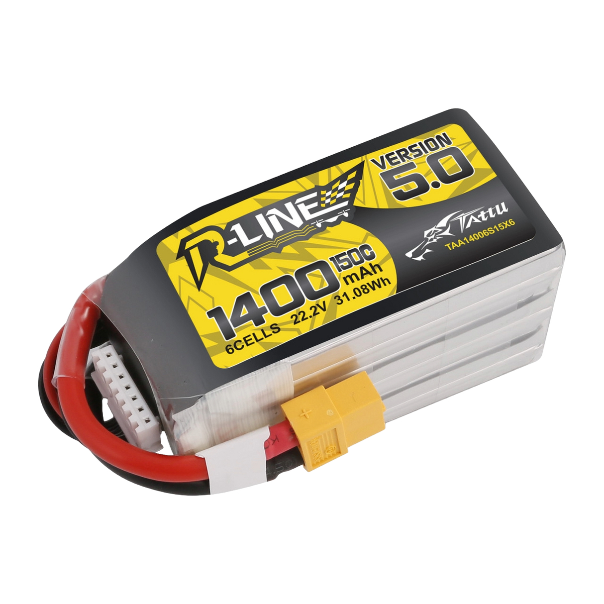 TATTU R-LINE V5.0 1400MAH 6S 150C LIPO XT60 - DroneDynamics.ca