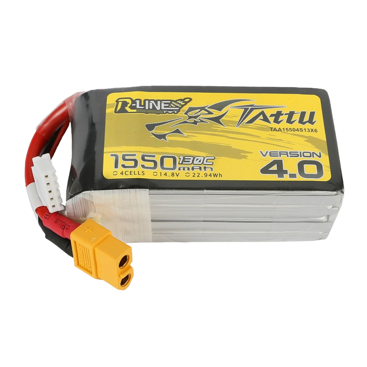 Tattu R-Line Version 4.0 1550mAh 14.8V 130C 4S1P - DroneDynamics.ca